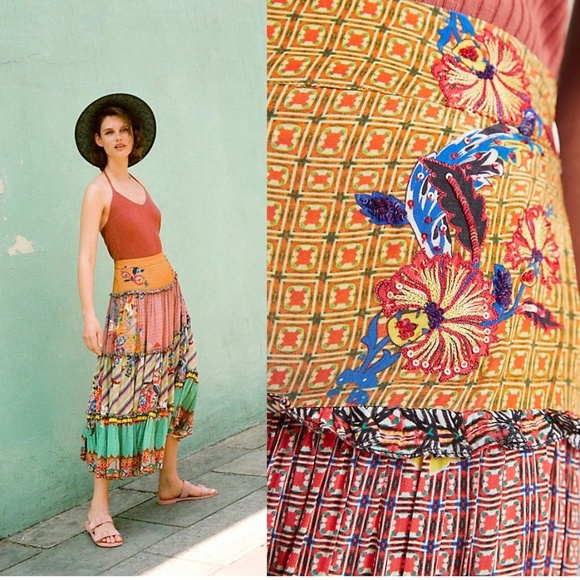 Anthropologie Dresses & Skirts - Anthropologie new Ruth Embellished Maxi Skirt
